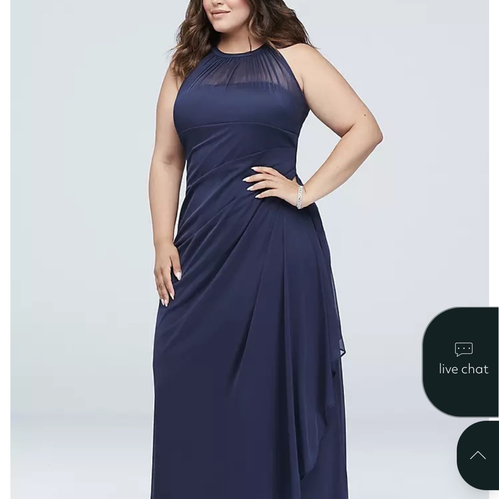 David's Bridal Wisteria (purple) Halter Dress